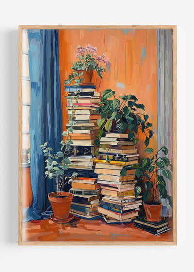 Books and Plants I105-21 Art Print Peardrop Prints