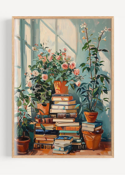 Books and Plants I105-23 Art Print Peardrop Prints