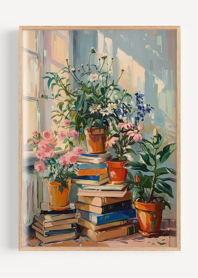 Books and Plants I105-24 Art Print Peardrop Prints