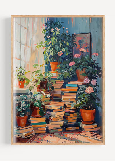 Books and Plants I105-26 Art Print Peardrop Prints