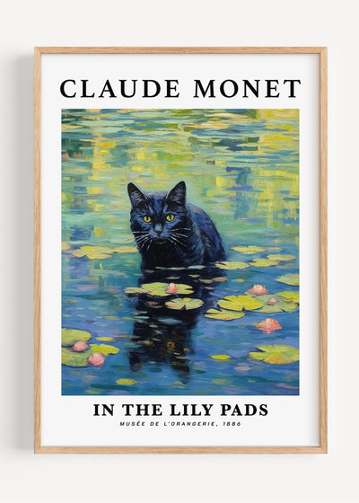 Claude Monet Black Cat Wall Art Print I59-11 Art Print Peardrop Prints