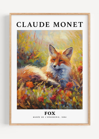 Claude Monet Fox Wall Art Print I59-88 Art Print Peardrop Prints