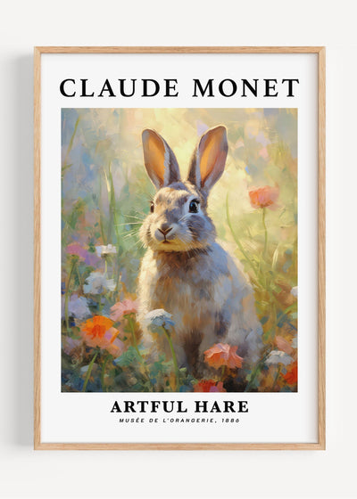 Claude Monet Hare Wall Art Print I59-27 Art Print Peardrop Prints