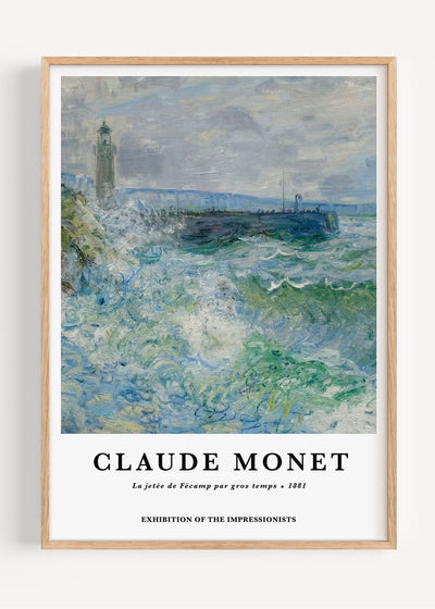 Claude Monet, La Jetée de Fécamp par Gros Temps Wall Art Print I134-2 Art Print Peardrop Prints