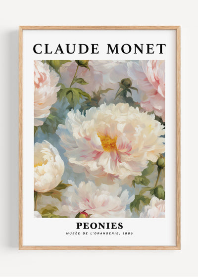 Claude Monet Peony Wall Art Print I59-78 Art Print Peardrop Prints