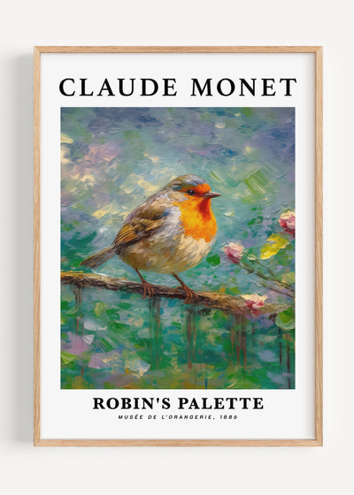 Claude Monet Robin Wall Art Print I59-5 Art Print Peardrop Prints