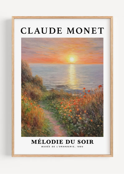 Claude Monet Sunset Wall Art Print I59-38 Art Print Peardrop Prints