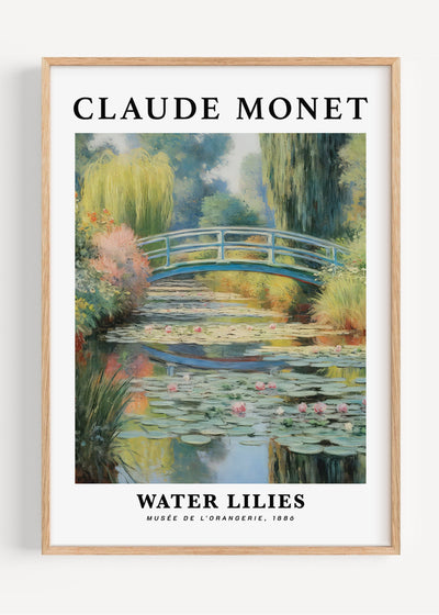 Claude Monet Waterlilies Wall Art Print I59-32 Art Print Peardrop Prints