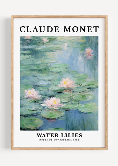 Claude Monet Waterlilies Wall Art Print I59-66 Art Print Peardrop Prints