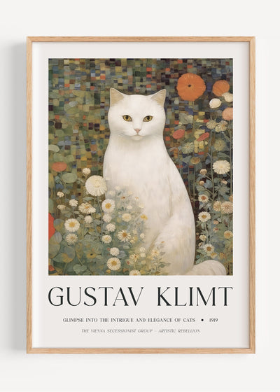 Gustav Klimt White Cat I47-39 Art Print Peardrop Prints