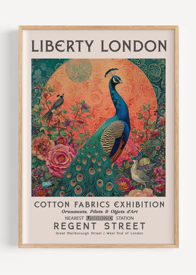 Liberty London Sunset Peacock I81-32 Art Print Peardrop Prints