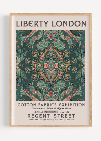 Liberty London Teal Paisley I81-1 Art Print Peardrop Prints