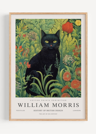 William Morris Black Cat I53-21 Art Print Peardrop Prints