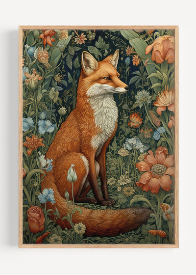 William Morris Fox in Forest Art Print Peardrop Prints