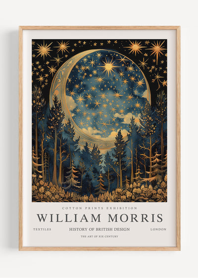 William Morris Moon & Stars I102-1 Art Print Peardrop Prints