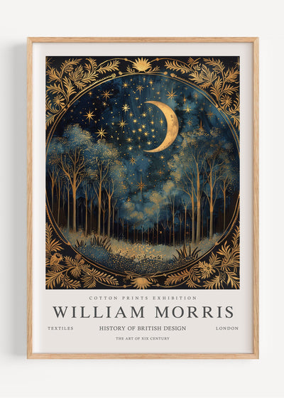 William Morris Moon & Stars I102-10 Art Print Peardrop Prints