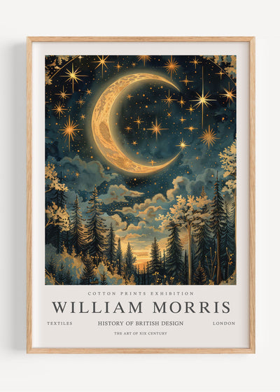 William Morris Moon & Stars I102-11 Art Print Peardrop Prints