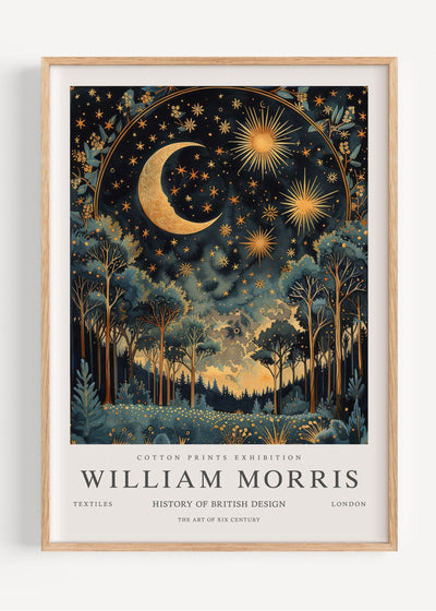 William Morris Moon & Stars I102-2 Art Print Peardrop Prints