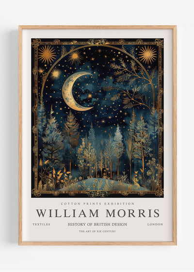 William Morris Moon & Stars I102-5 Art Print Peardrop Prints