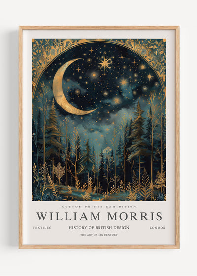 William Morris Moon & Stars I102-6 Art Print Peardrop Prints